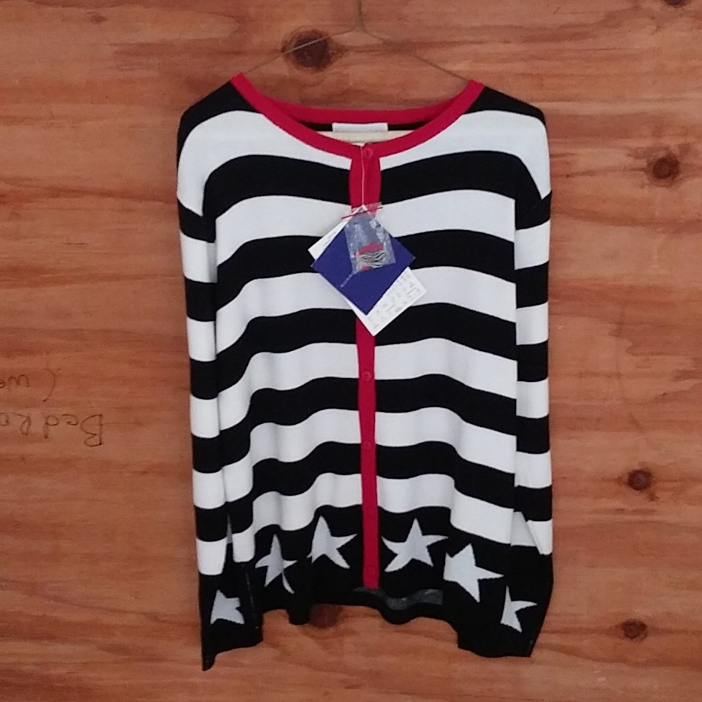 Susan Graver Cotton Cardigan SZ M *VINTAGE*